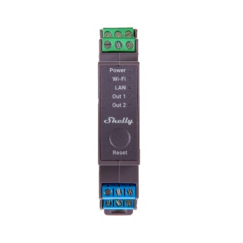 Releu smart Shelly Pro 2, compatibil șină DIN, 2 canale, WiFi, LAN, Bluetooth Shelly - 1