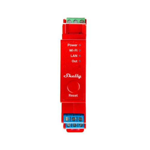 Releu smart Shelly Pro 1PM, compatibil șină DIN, 1 canal, monitorizare consum, WiFi, LAN, Bluetooth