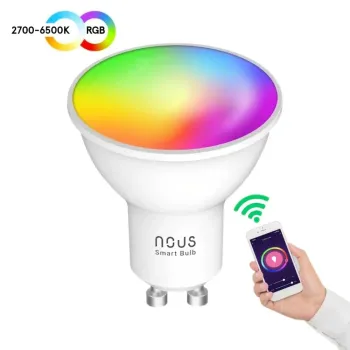 Pachet 4x Bec LED Nous P8 Smart WIFI Bulb RGB GU10, 4.5W, 350 lm, Clasa F Nous - 1