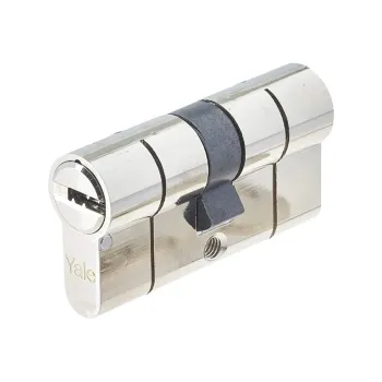 Cilindru de siguranță / urgență Yale Seria 2100, 30x30 mm, 10 pini, nichelat, 5 chei cu amprentă, pentru încuietoare inteligentă