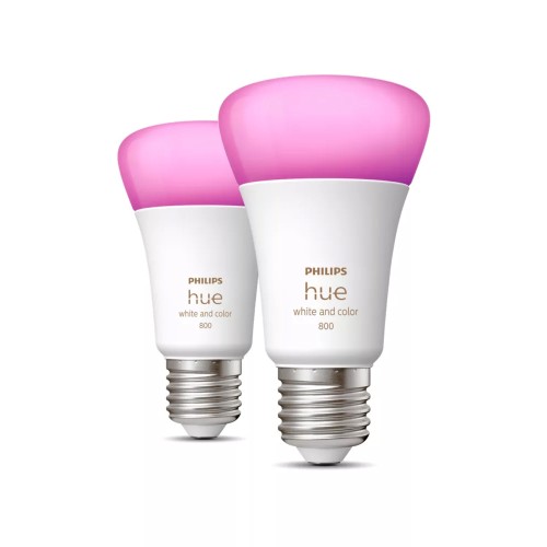 Set 2 becuri LED Smart Philips HUE A19  RGBW, 9.5W, 800 lumeni, E27, Clasa F Philips Hue - 1