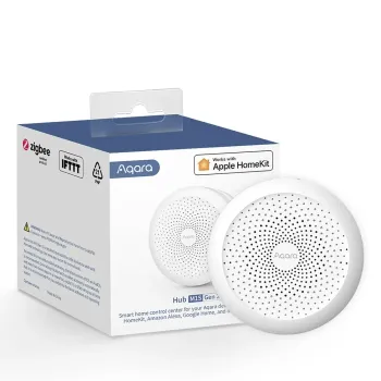 Consola / Hub Aqara M1S HUB EU Gen 2, WiFi, ZigBee 3.0, inel LED RGB, Compatibila HomeKit, Google, Matter, versiunea Europeana A