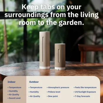 Stație meteo și monitor inteligent pentru calitate aer Netatmo Weather Station Original V2, Sand, WiFi Netatmo - 1