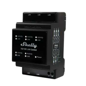 Shelly LAN Switch, cu 5 porturi, 10/100mbps, compatibil SINA DIN