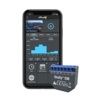 Shelly EM Contor de energie monofazat cu 2 canale cu controlul contactorului