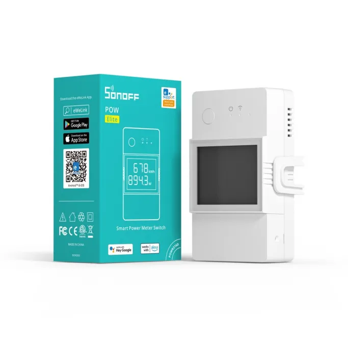 Releu inteligent WiFi Sonoff POW Elite R3 (20A) afisaj LCD