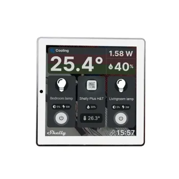 Shelly Wall Display – panou smart cu ecran 4", alb