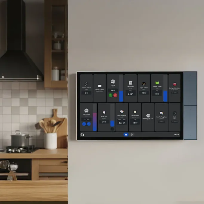 Shelly Wall Display XL Silver – panou smart cu ecran 10"