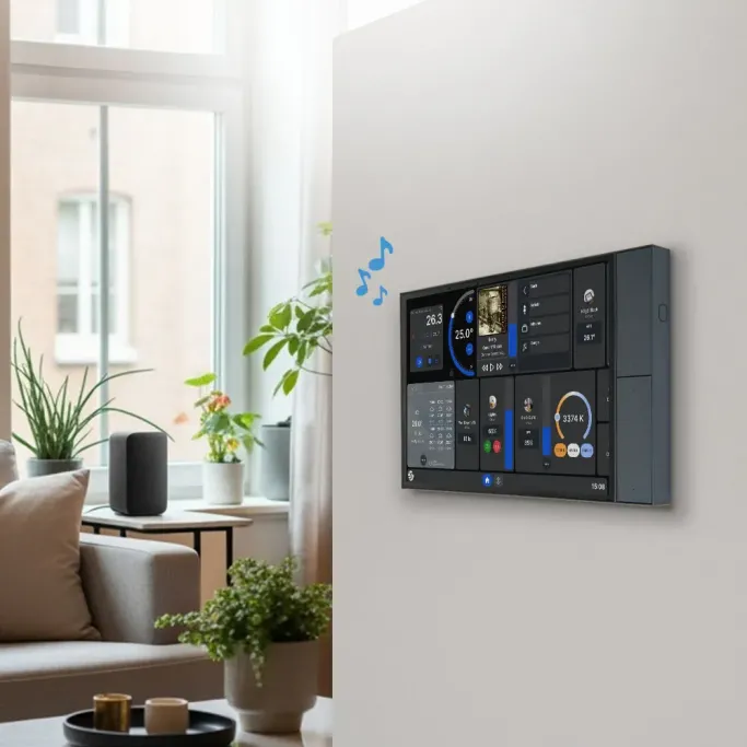 Shelly Wall Display XL Silver – panou smart cu ecran 10"
