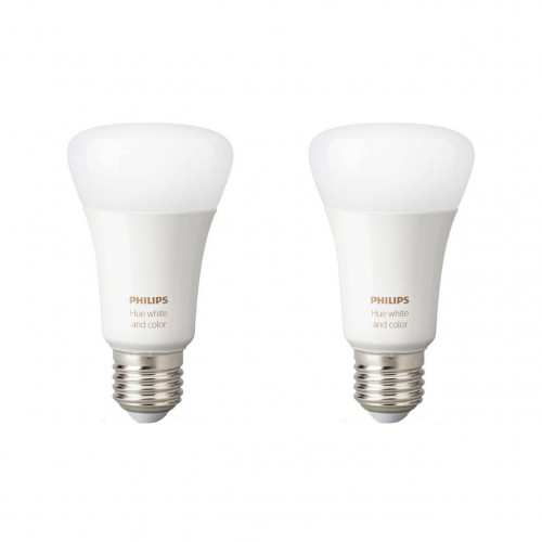 Set 2 becuri LED Smart Philips HUE A19  RGBW, 9.5W, 800 lumeni, E27, Clasa F Philips Hue - 2