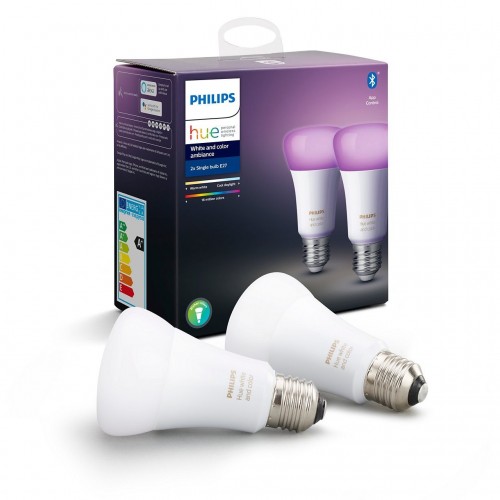 Set 2 becuri LED Smart Philips HUE A19  RGBW, 9.5W, 800 lumeni, E27, Clasa F Philips Hue - 5