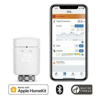 Cap robinet termostat pentru calorifer / radiator Eve Thermo, Built on Thread, compatibil HomeKit Eve - 1