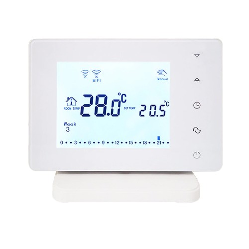 Termostat inteligent / smart WiFi pentru încălzire termică în pardoseală BeOk BOT306RF-WIFI-NR, compatibil Smart Life, Tuya