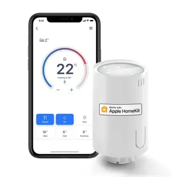 Cap robinet termostat smart pentru calorifer Meross Smart Thermostat Valve MTS150HK, Compatibil Alexa, HomeKit, Google Home Mero